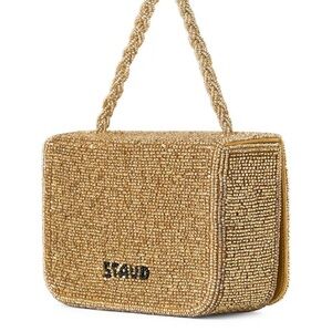 STAUD Gold Shoulder Bag with Elegant Design